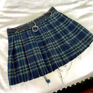 Current Mood Plaid Pleated Skirt